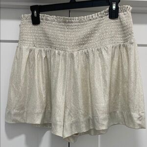 TCEC Silver High Waist Shorts with Ruffled Hem